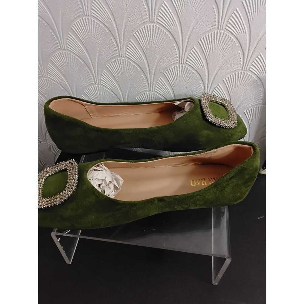 Yan Hao Women flat square toe ballet flats Size 11/43 - Picture 5 of 7